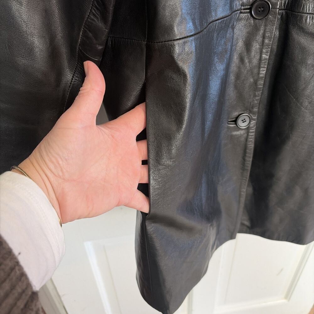 Ambition New York Women's Black Leather Jacket S Zip Front Removable Lining Moto - Picture 2 of 13